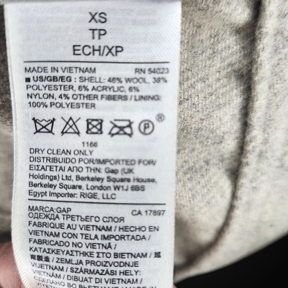 GAP Light Gray Wool-Blend Button Jacket - XSmall - Picture 6 of 7